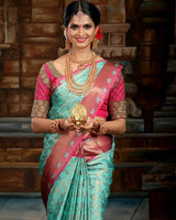 Preferable Sky Blue Soft Silk Saree