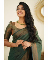 Conflate Green Soft Silk Saree