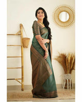 Conflate Green Soft Silk Saree