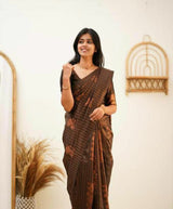 Marvellous Brown Soft Silk Saree