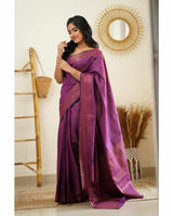 Redolent Purple Soft Silk Saree