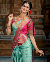 Preferable Sky Blue Soft Silk Saree