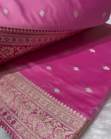 Tanirika - Pink Mashru Silk Saree with Golden Zari Butta & Royal Woven Pallu