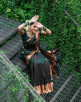 Wedding Special Dark Green Jacquard Work Saree