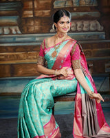 Preferable Sky Blue Soft Silk Saree