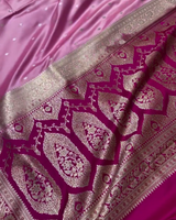 Tanirika - Pink Mashru Silk Saree with Golden Zari Butta & Royal Woven Pallu