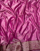 Tanirika - Pink Mashru Silk Saree with Golden Zari Butta & Royal Woven Pallu