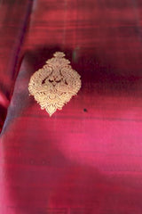 Splendorous Wine Soft Banarasi Silk Saree With Nebula Blouse Piece