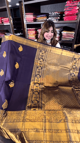 Blissful Purple Soft Banarasi Silk Saree With Efflorescence Blouse Piece