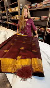 Susurrous Maroon Soft Banarasi Silk Saree With Tremendous Blouse Piece