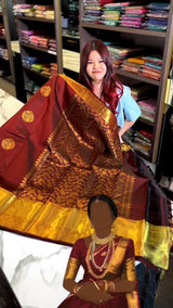 Moiety Maroon Soft Banarasi Silk Saree With Traditional Blouse Piece