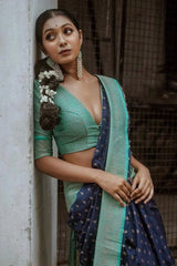 Beautiful Navy Blue Soft Silk