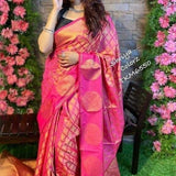 Apogee Pink Banarasi Silk Saree