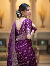 Splendiferous Purple Soft Silk Saree