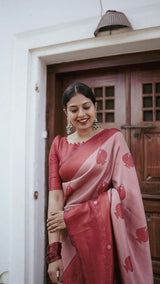 Rufous Red Banarasi Silk Saree