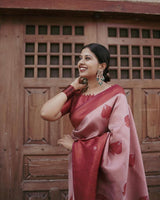 Rufous Red Banarasi Silk Saree
