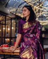 Purple Kanjivaram Silk Saree with Rich Zari Border
