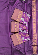 Purple Kanjivaram Silk Saree with Rich Zari Border