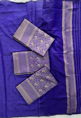 Royal Purple Banarasi Silk Saree with Antique Gold Weave