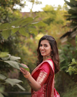 Rosé Pink Banarasi Silk Saree with Gold Zari Weave