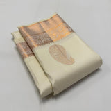 Ivory Kanjivaram Saree with Rose Gold Zari Motifs
