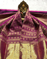 Royal Purple Banarasi Saree with Antique Zari Weave
