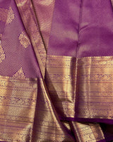 Royal Purple Kanjivaram Saree with Intricate Gold Zari Weave