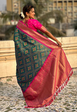 Turquoise Green Banarasi Silk Saree – Festive Radiance in Every Drape