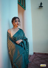 Rose Rama Handloom Tissue Silk Saree