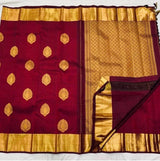 Meenal - Maroon Soft Banarasi Silk Saree with Jacquard Weaving