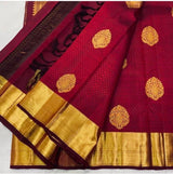 Meenal - Maroon Soft Banarasi Silk Saree with Jacquard Weaving