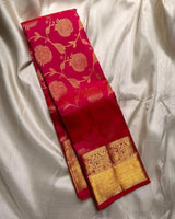Akruti - Red Banarasi Silk Saree with Zari Weaving Border