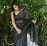 Black Banarasi Soft Silk Saree With Weaving Work