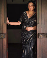 Transcendent Black Soft Silk Saree