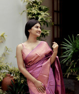 Susurrous Pink Soft Silk Saree