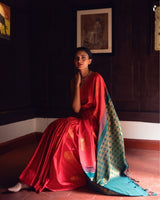 Lissome Red Soft Silk Saree