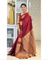 Charming Maroon Soft Silk Saree
