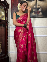 Outstanding Dark Pink Soft Silk Saree