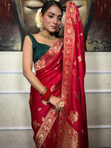 Bewitching Red Soft Silk Saree