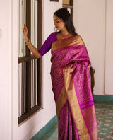 Evocative Magenta Soft Silk Saree
