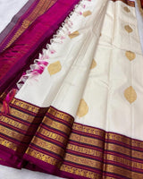 Amazing Off White Soft Silk Saree