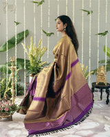 Fancifull Dark Lavendor Soft Silk Saree
