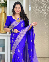 Bhavika – Banarasi Soft Silk Saree in Royal Blue