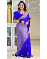 Bhavika – Banarasi Soft Silk Saree in Royal Blue