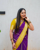 Kasavu – Banarasi Soft Silk Saree with Gold Zari Weaving and Timeless Charm