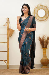 Maruti - Rama Soft Silk Saree with Jacquard Woven Border