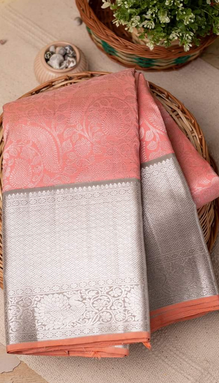 Valiba Archaic Traditional Kanchi Soft Silk Sari With Attached Blouse Kanjivaram Saree