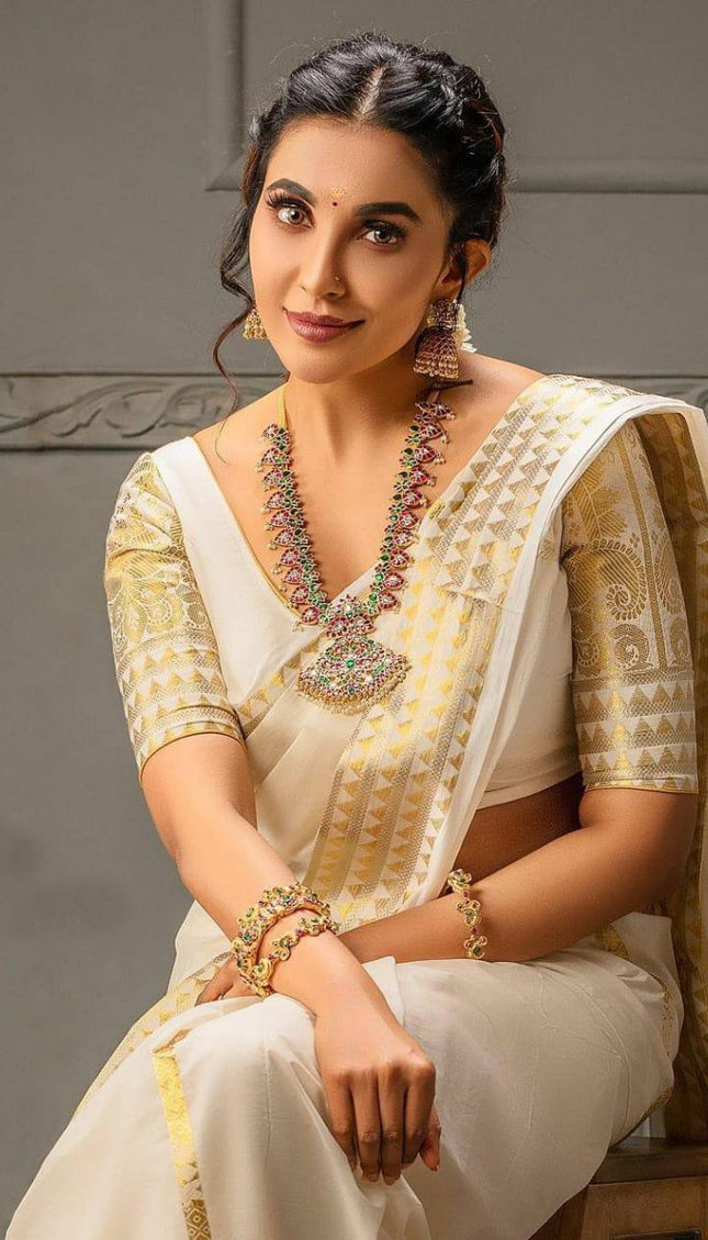 Special White Soft Banarasi Silk Saree