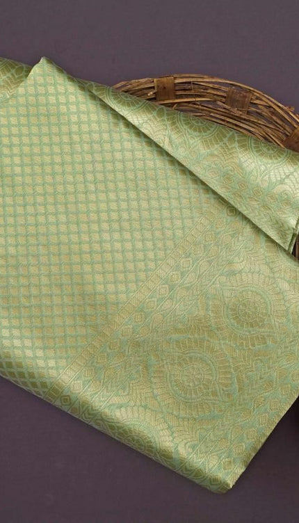 Vedhika Pista Soft Silk Saree