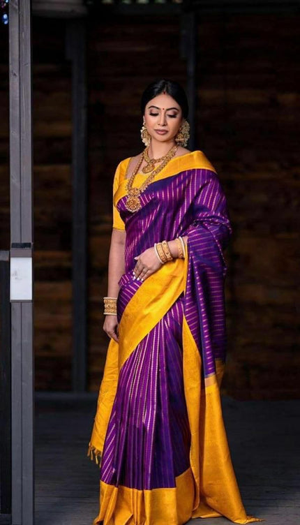 Dalliance Purple Soft Silk Saree
